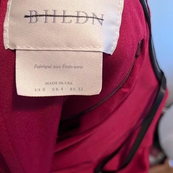 BHLDN Edison Red Velvet Dress Size 0 NWT